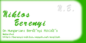 miklos berenyi business card